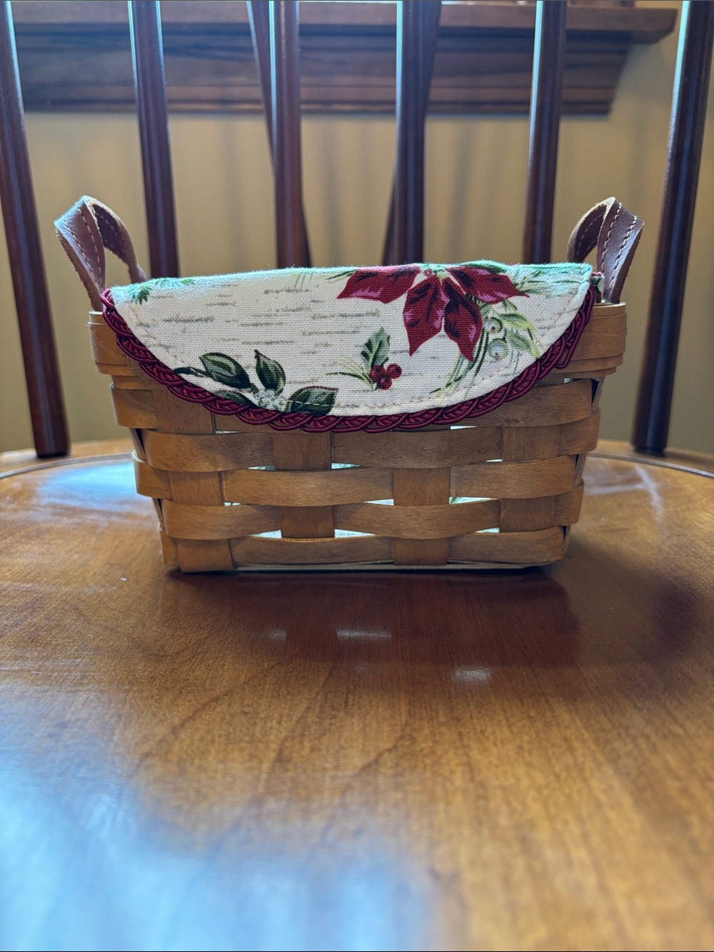2007 Longaberger Small Holiday Poinsettia Basket Set